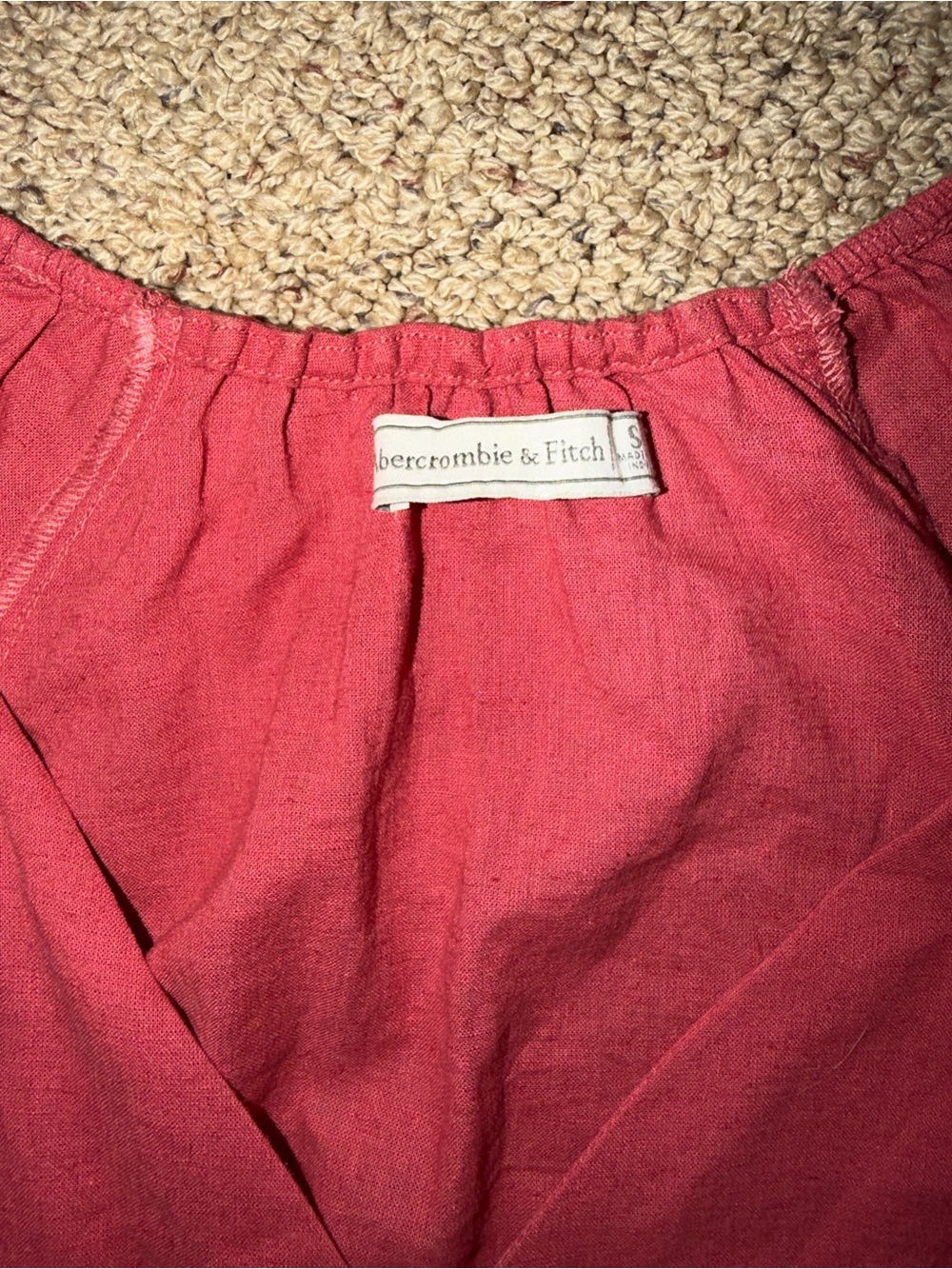 Abercrombie & Fitch Red Wide-Leg Linen-Blend Pants - Picture 4 of 6